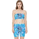 Blue Stitch Aesthetic Stretch Shorts and Tube Top Set View1