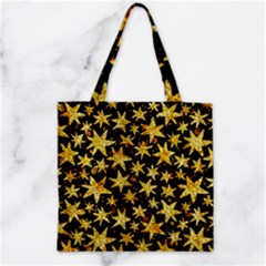 Shiny Glitter Stars Zipper Grocery Tote Bag by Salman4z