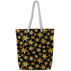 Shiny Glitter Stars Full Print Rope Handle Tote (small) by Salman4z