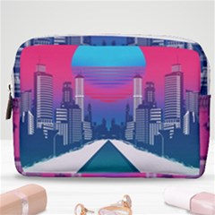 Retro Cityscape Artist Artwork Digital Art Make Up Pouch (medium) by Salman4z