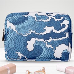 Waves Aesthetics Illustration Japanese Make Up Pouch (medium) by Salman4z