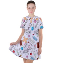 Medicine Short Sleeve Shoulder Cut Out Dress  by SychEva