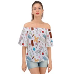 Medicine Off Shoulder Short Sleeve Top by SychEva