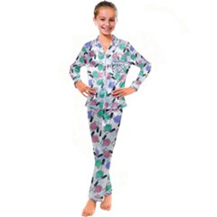 Nail Polish Kid s Satin Long Sleeve Pajamas Set by SychEva