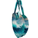 Waves Ocean Sea Tsunami Nautical Blue Giant Heart Shaped Tote View3