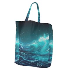 Tsunami Waves Ocean Sea Nautical Nature Water 7 Giant Grocery Tote by Jancukart