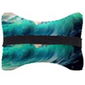 Tsunami Waves Ocean Sea Nautical Nature Water Art Ai Generated Seat Head Rest Cushion View2