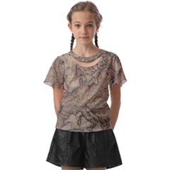 Vintage Europe Map Kids  Front Cut Tee by Sudheng