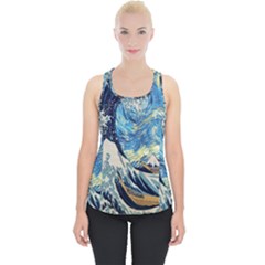 The Great Wave Of Kanagawa Painting Starry Night Van Gogh Piece Up Tank Top by Sudheng