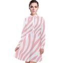 Pink Zebra Vibes Animal Print  Long Sleeve Chiffon Shirt Dress View1