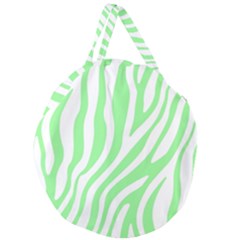 Green Zebra Vibes Animal Print  Giant Round Zipper Tote by ConteMonfrey