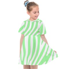 Green Zebra Vibes Animal Print  Kids  Sailor Dress by ConteMonfrey