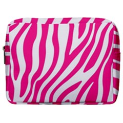 Pink Fucsia Zebra Vibes Animal Print Make Up Pouch (large) by ConteMonfrey