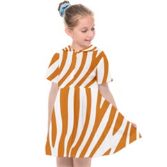 Orange Zebra Vibes Animal Print   Kids  Sailor Dress by ConteMonfrey