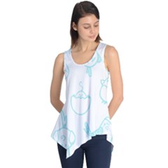 Birds Seamless Pattern Blue Sleeveless Tunic by ConteMonfrey