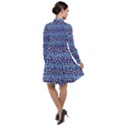 Animal Print - Blue - Leopard Jaguar Dots Small  Long Sleeve Chiffon Shirt Dress View2