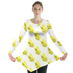 Yellow Butterflies On Their Own Way Long Sleeve Tunic  by ConteMonfrey