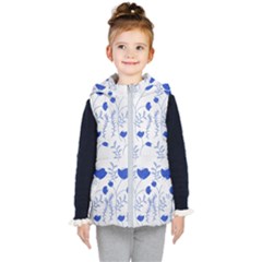 Blue Classy Tulips Kids  Hooded Puffer Vest by ConteMonfrey