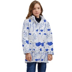 Blue Classy Tulips Kid s Hooded Longline Puffer Jacket by ConteMonfrey