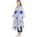 Blue Classy Tulips Women s Hooded Rain Ponchos View2