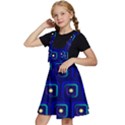 Blue Neon Squares - Modern Abstract Kids  Apron Dress View2