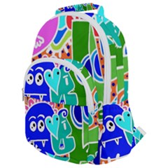 Crazy Pop Art - Doodle Buddies  Rounded Multi Pocket Backpack by ConteMonfrey