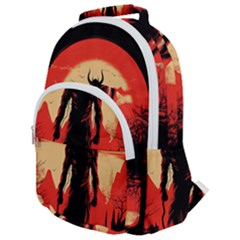 Demon Halloween Rounded Multi Pocket Backpack by Simbadda