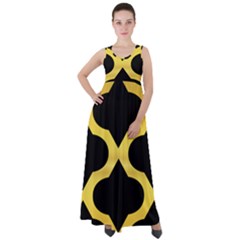 Seamless Gold Pattern Empire Waist Velour Maxi Dress by Amaryn4rt