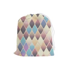 Abstract Colorful Diamond Background Tile Drawstring Pouch (large) by Amaryn4rt