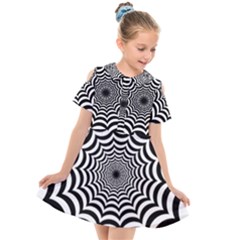 Spider Web Hypnotic Kids  Short Sleeve Shirt Dress by Amaryn4rt