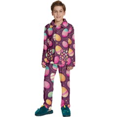 Easter Eggs Egg Kids  Long Sleeve Velvet Pajamas Set by Ravend