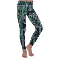 Printed Circuit Board Circuits Kids  Lightweight Velour Classic Yoga Leggings by Celenk