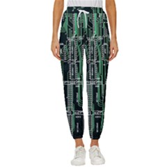 Printed Circuit Board Circuits Women s Cropped Drawstring Pants by Celenk