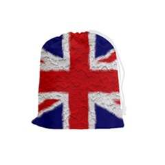 Union Jack Flag National Country Drawstring Pouch (large) by Celenk