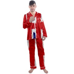 Union Jack Flag National Country Men s Long Sleeve Satin Pajamas Set by Celenk