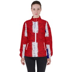 Union Jack Flag National Country Women s High Neck Windbreaker by Celenk