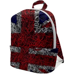 Union Jack Flag Uk Patriotic Zip Up Backpack by Celenk