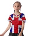 Union Jack Flag Uk Patriotic Kids  Front Cut Tee View2