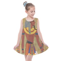 Egyptian Tutunkhamun Pharaoh Design Kids  Summer Dress by Celenk