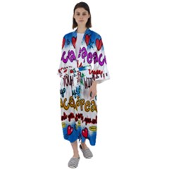 Christian Christianity Religion Maxi Satin Kimono by Celenk