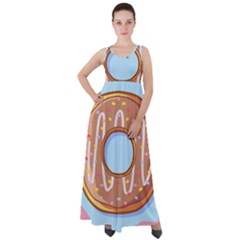 Dessert Food Donut Sweet Decor Chocolate Bread Empire Waist Velour Maxi Dress by Uceng