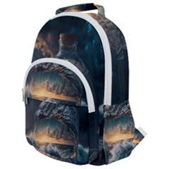 Fantasy People Mysticism Composing Fairytale Art 2 Rounded Multi Pocket Backpack by Uceng