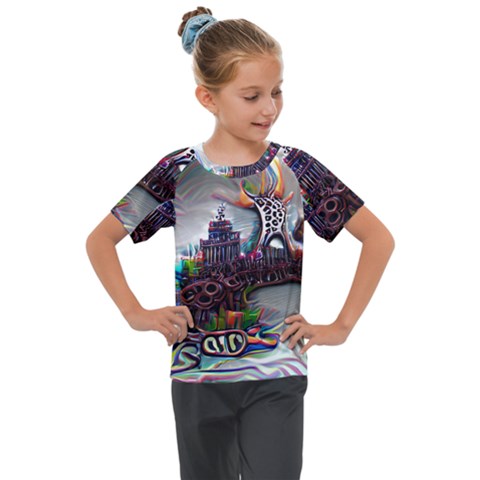 Abstract Art Psychedelic Art Experimental Kids  Mesh Piece Tee by Uceng