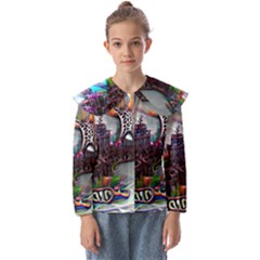 Abstract Art Psychedelic Art Experimental Kids  Peter Pan Collar Blouse by Uceng