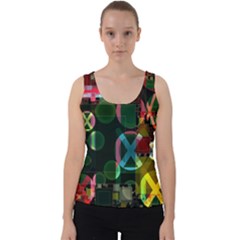 Abstract Color Texture Creative Velvet Tank Top by Uceng