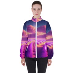 Fantasy Art Wallpaper Artwork Desktop Women s High Neck Windbreaker by Uceng