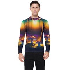 Ai Generated Mushrooms Wallpaper Men s Long Sleeve Rash Guard by Uceng