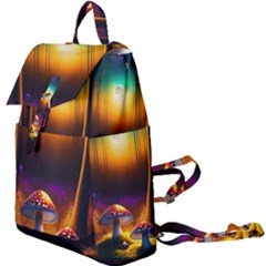 Ai Generated Mushrooms Wallpaper Buckle Everyday Backpack by Uceng