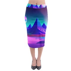 Fantasy Universe Art Wallpaper Artwork Midi Pencil Skirt by Uceng