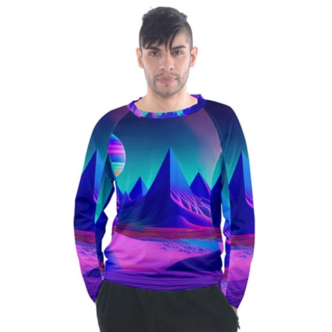 Fantasy Universe Art Wallpaper Artwork Men s Long Sleeve Raglan Tee by Uceng